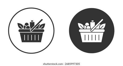 Icono de compras de comestibles, ilustración de elemento simple de Vector plano del concepto editable
