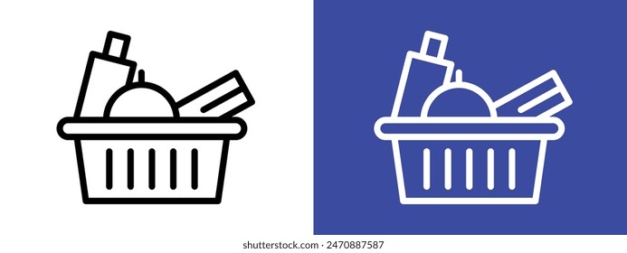 Grocery shopping icon logo set vector
