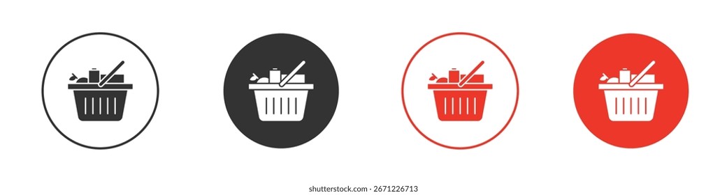 Icono de compras de comestibles para el logotipo, símbolo de la muestra del Vector para el diseño