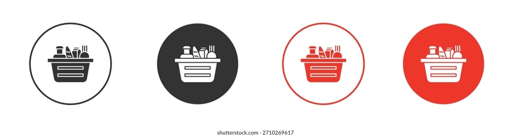 Ícono de compras de comestibles. diseño de Vector de Web