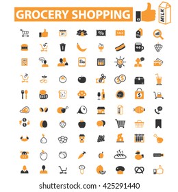 grocery shopping icons
