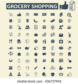 grocery shopping icons