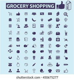 grocery shopping icons