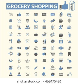 grocery shopping icons