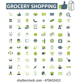 grocery shopping icons