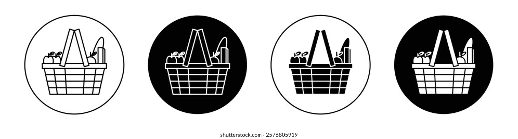 Grocery shopping icons vector pack for web designs