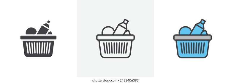 Grocery Shopping Isolated Line Icon Style Design. Simple Vector Illustration