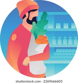 Grocery Shopping Shopping UI Flat Icon Vector EPS