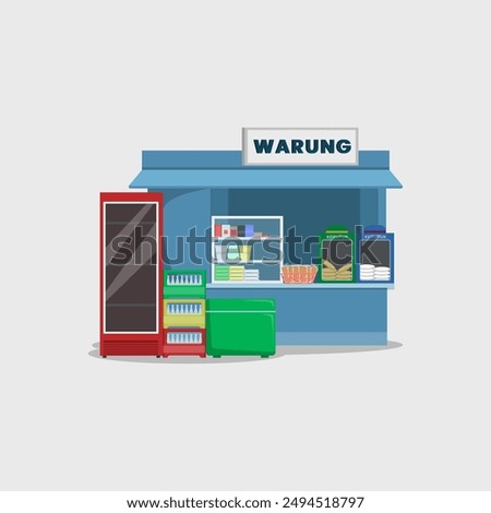 grocery stall illustration. flat style vector