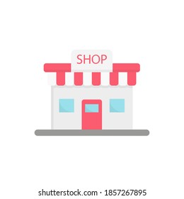 grocery stalls illustration flat style city element icon vector design with soft color, this vector is suitable for icons, logos, illustrations, stickers, books, covers, .etc