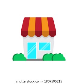 grocery store cartoon isolated on white background for website banner and advertising poster decorative dsign. vector illustration