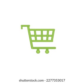 Grocery store green stroller logo. Vector illustration, print for background, print on fabric, paper, wallpaper, packaging