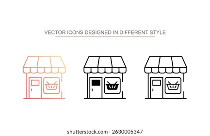 Grocery Store icon design with white background stock illustration