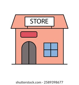 grocery store icon with white background vector stock illustration