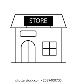 grocery store icon with white background vector stock illustration