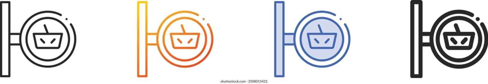 grocery store icon.Thin Linear, Gradient, Blue Stroke and bold Style Design Isolated On White Background