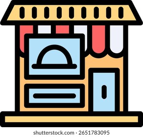 Design de ícone preenchido de linha de mercearia