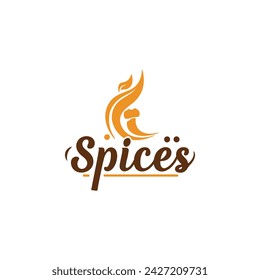 Grocery store logo, masala of flavor logo design vector template. peppers icon on black and white