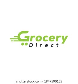 Plantilla del logotipo de la tienda de comestibles, diseño del logotipo vectorial para el mercado de la cena en línea, tienda en línea de comestibles, servicios de entrega de alimentos, comercio, agricultura y comercio diseño de marca de servicios