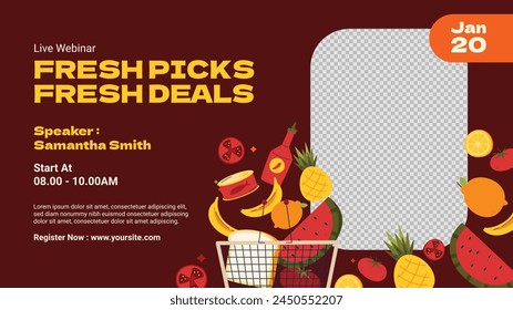 Grocery store. Supermarket template. Groceries, Shopping, Supermarket, Fresh food, delivery, Ordering, Sale. vector illustration for poster, banner, flyer, advertising, promo, commercial, promotion.