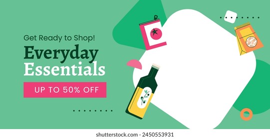Grocery store. Supermarket template. Groceries, Shopping, Supermarket, Fresh food, delivery, Ordering, Sale. vector illustration for poster, banner, flyer, advertising, promo, commercial, promotion.