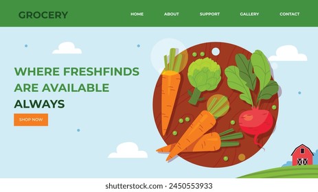 Grocery store. Supermarket template. Groceries, Shopping, Supermarket, Fresh food, delivery, Ordering, Sale. vector illustration for poster, banner, flyer, advertising, promo, commercial, promotion.