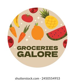 Grocery store. supermarket template. groceries. Shopping, Supermarket, Fresh food, Home delivery, Ordering, Sale concept. vector illustration for poster, Label, Sticker, advertising, promo, commercial