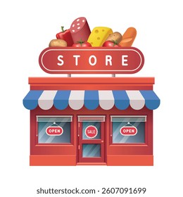 Grocery store. Vector 3d clipart isolated on white background.