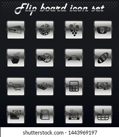 grocery store vector flip mechanical icons for user interface design