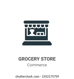 Grocery store vector icon on white background. Flat vector grocery store icon symbol sign from modern commerce collection for mobile concept and web apps design.