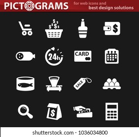 Grocery store vector icons for user interface design