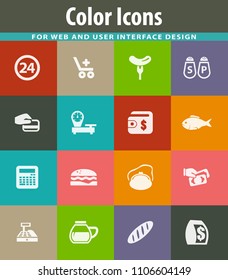 Grocery store vector icons for user interface design