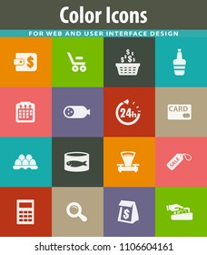 Grocery store vector icons for user interface design