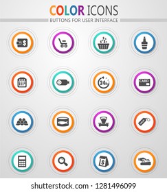 Grocery store vector icons for user interface design
