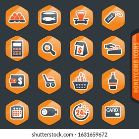 Grocery store vector icons for user interface design