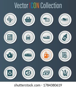 Grocery store vector icons for user interface design