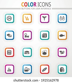 Grocery store vector icons for user interface design