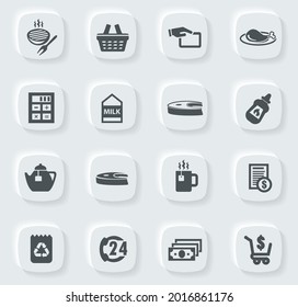 Grocery store vector icons for user interface design