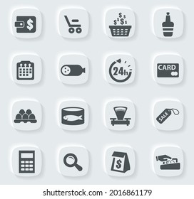 Grocery store vector icons for user interface design