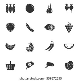 grocery store vector icons for user interface design