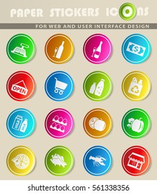 grocery store vector icons for user interface design