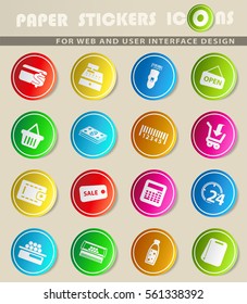 grocery store vector icons for user interface design