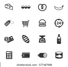 Grocery Store Vector Icons For User Interface Design