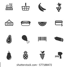 Grocery Store Vector Icons For User Interface Design