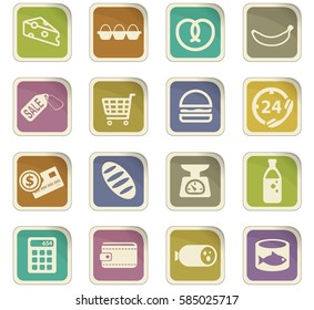 grocery store vector icons for user interface design