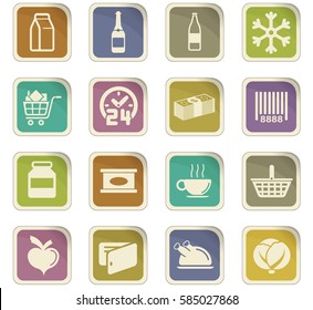 grocery store vector icons for user interface design