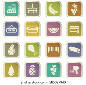 grocery store vector icons for user interface design