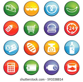 grocery store vector icons for user interface design