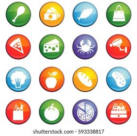 grocery store vector icons for user interface design