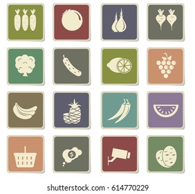 grocery store vector icons for user interface design